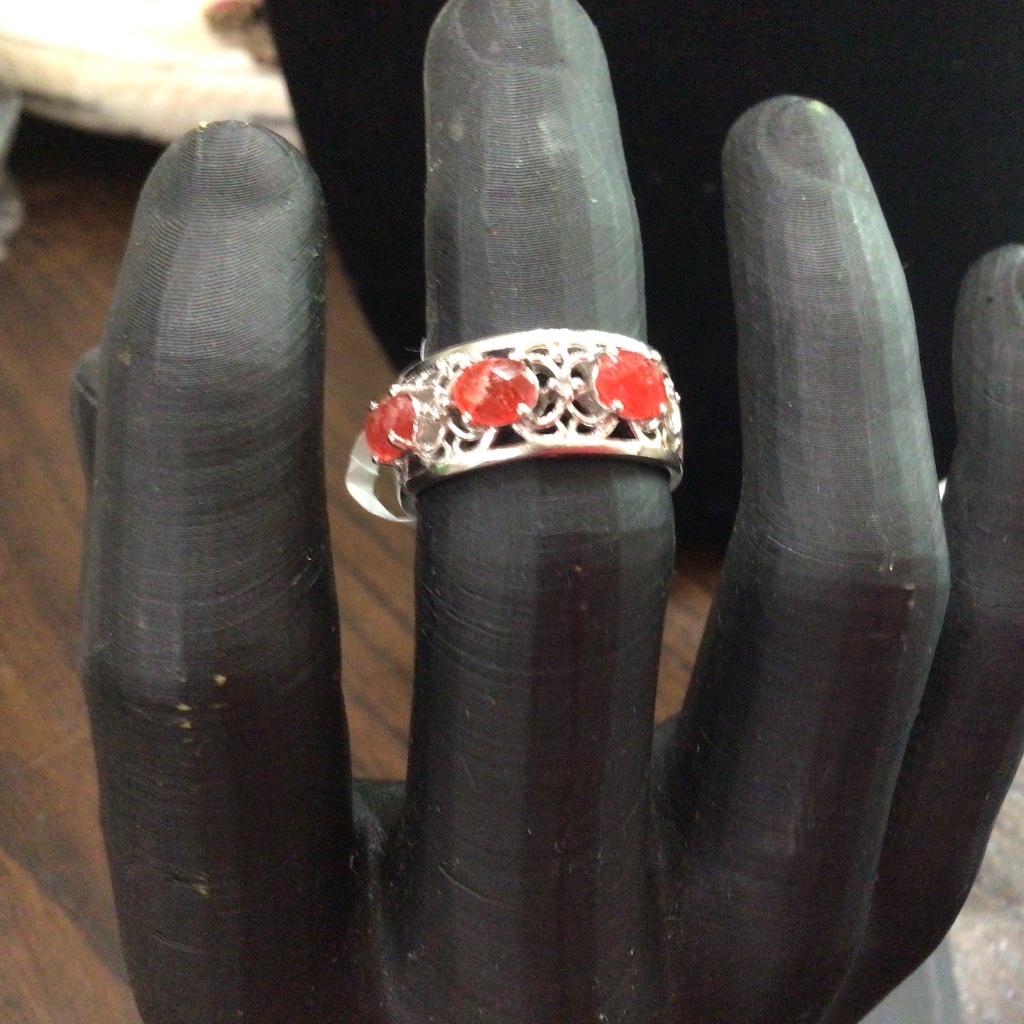 Bomb Party “ Journey Of Wonders” Genuine Red Quartz, Ring, Size 7